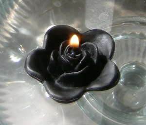12 Black Floating Rose Wedding Party Candles candle