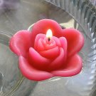 12 Hot Pink Floating Rose Wedding Party Candles candle