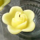 12 Light Yellow Floating Rose Wedding Party Candles candle