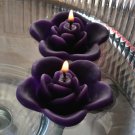 12 Purple Floating Rose Wedding Party Candles candle