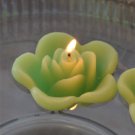 12 Lime Green Floating Rose Wedding Party Candles candle