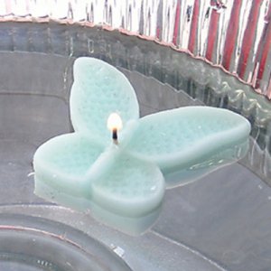 8 Mint Floating Butterfly Wedding Party Candles candle