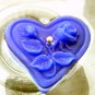12 Blue Floating Heart& Roses Wedding Party Candles candle