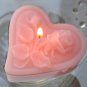 12 Light Pink Floating Heart& Roses Wedding Party Candles candle