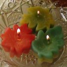 12 Floating fall leaf candles Maple Oak leaves Wedding favors centerpiece