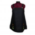 Black Linen Pinafore Dress