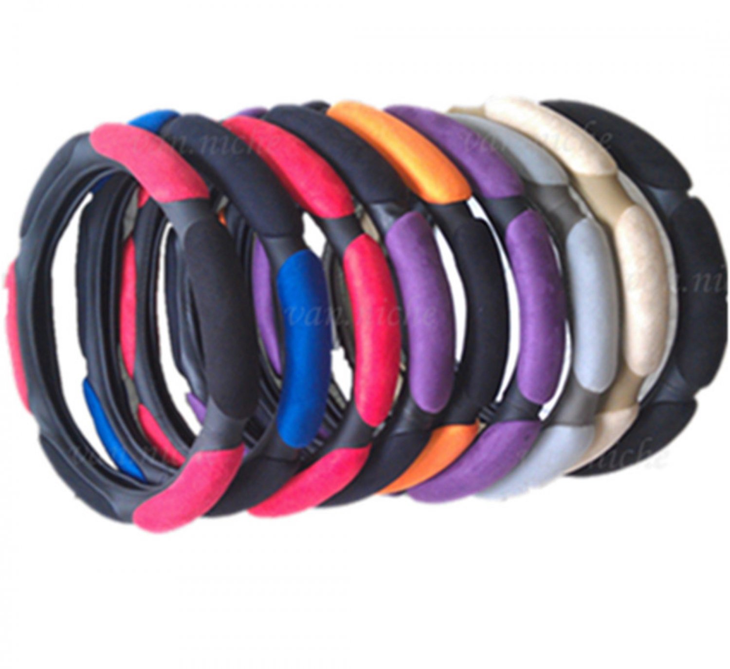 Anti-Strain/Slip Sport Soft Suede Grips Auto Car Van Warm 15" Steering Wheel Cover