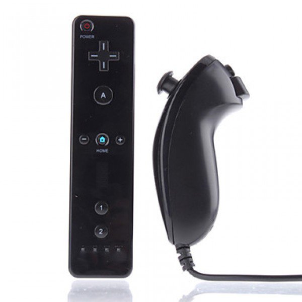 Remote and Nunchuk Controller for Wii/Wii U Black