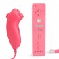 MotionPlus Remote Controller and Nunchuk + Case for Wii/Wii U Pink