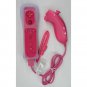 MotionPlus Remote Controller and Nunchuk + Case for Wii/Wii U Pink