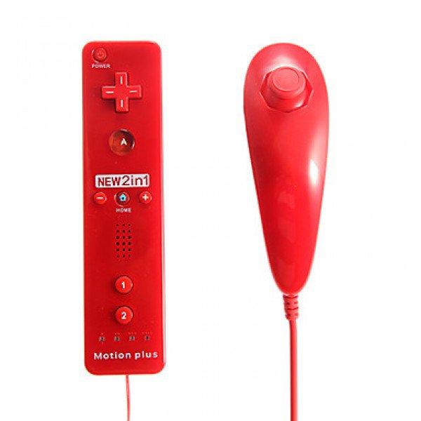Remote and Nunchuk Controller for Wii/Wii U Red