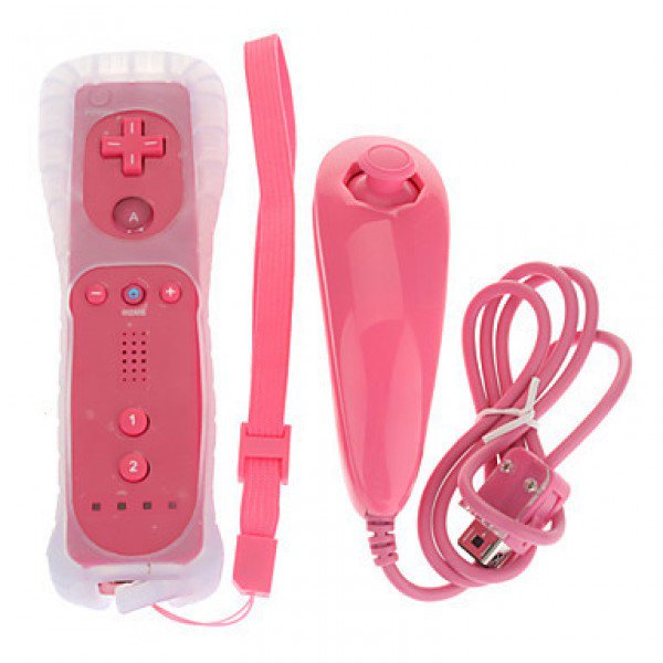 Remote and Nunchuk Controller for Wii/Wii U Pink