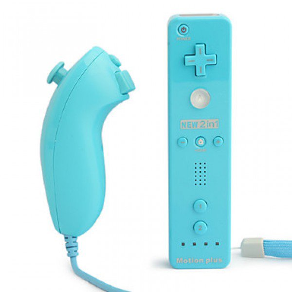 Remote and Nunchuk Controller for Wii/Wii U Blue