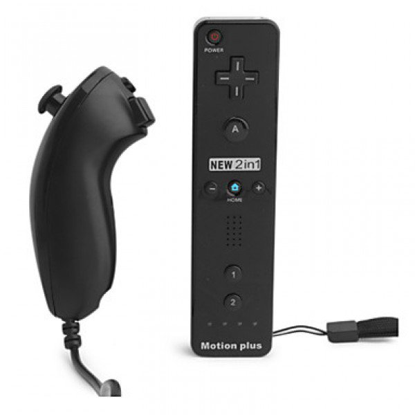 MotionPlus Remote Controller and Nunchuk for Wii/Wii U Black