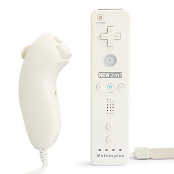 MotionPlus Remote Controller and Nunchuk for Wii/Wii U White