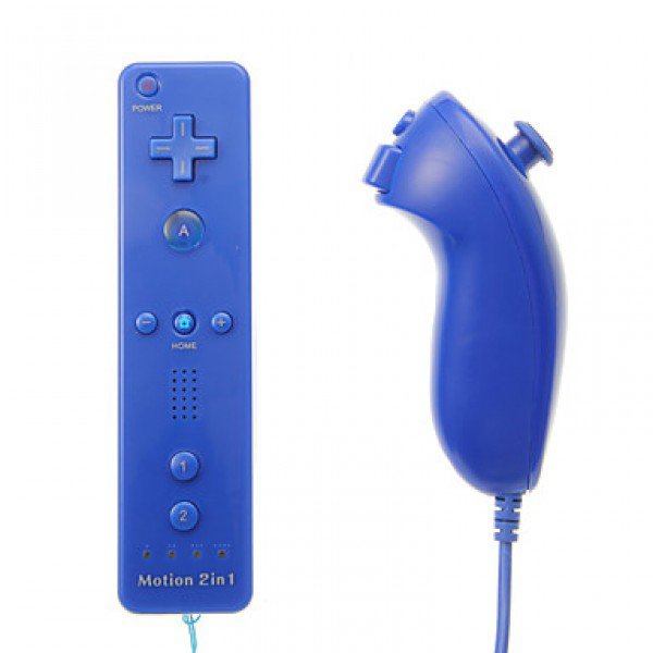 MotionPlus Remote Controller and Nunchuk for Wii/Wii U Dark Blue