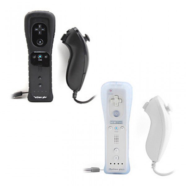 Pair of 2-in-1 MotionPlus Remote and Nunchuk Controllers for Wii/Wii U