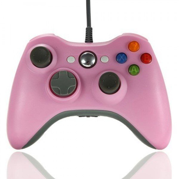 Wired USB Game Pad Controller for Windows & Xbox 360 Console - Pink