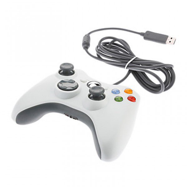 Wired USB Game Pad Controller for Windows & Xbox 360 Console - white