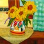 Sunny Window ~ Art Print ~ Sunflowers in Clarice Cliff Vase Limited Edition