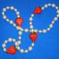 UNIQUE ELEGANT AND STUNNING AUTHENTIC NEW ORLEANS MARDI GRAS STRAWBERRY BEAD