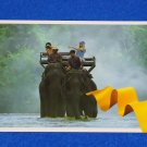 VINTAGE BEAUTIFUL THAILAND POSTCARD ELEPHANT TREKKING IN THAILAND'S FAR NORTH