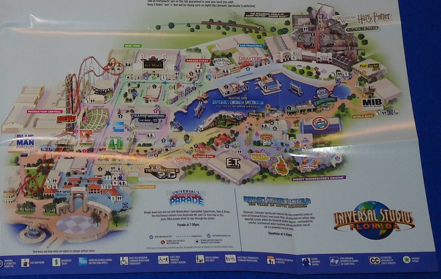 UNIVERSAL STUDIOS ORLANDO PARK MAP BROCHURE HARRY POTTER DIAGON ALLEY ...