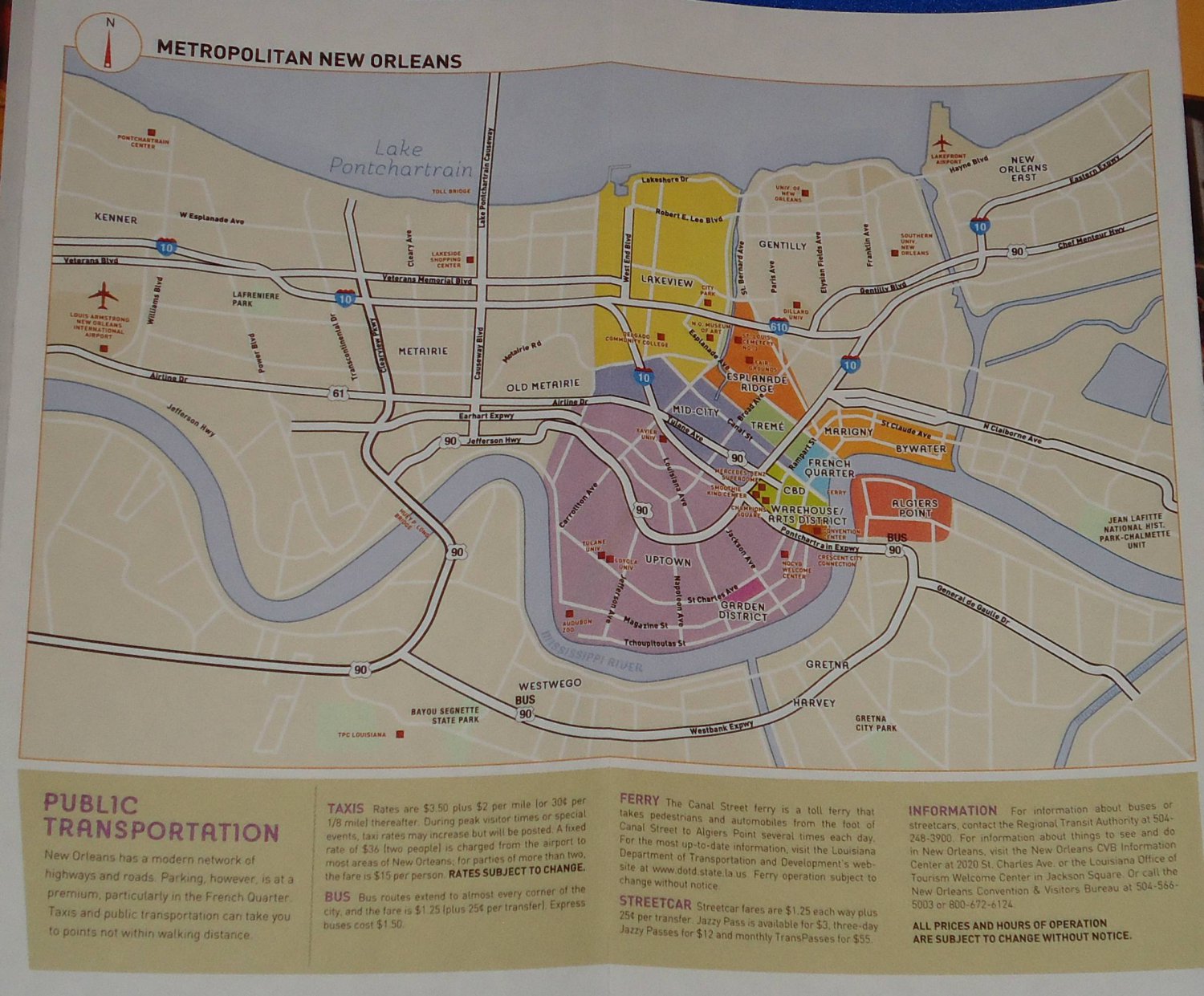 2016 NEW ORLEANS VISITORS MAPS SOUVENIR BROCHURE FRENCH QUARTER CBD