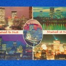 VINTAGE PHENOMENAL MONTREAL QUEBEC CANADA AT NIGHT SKYLINE 5 SCENES POSTCARD