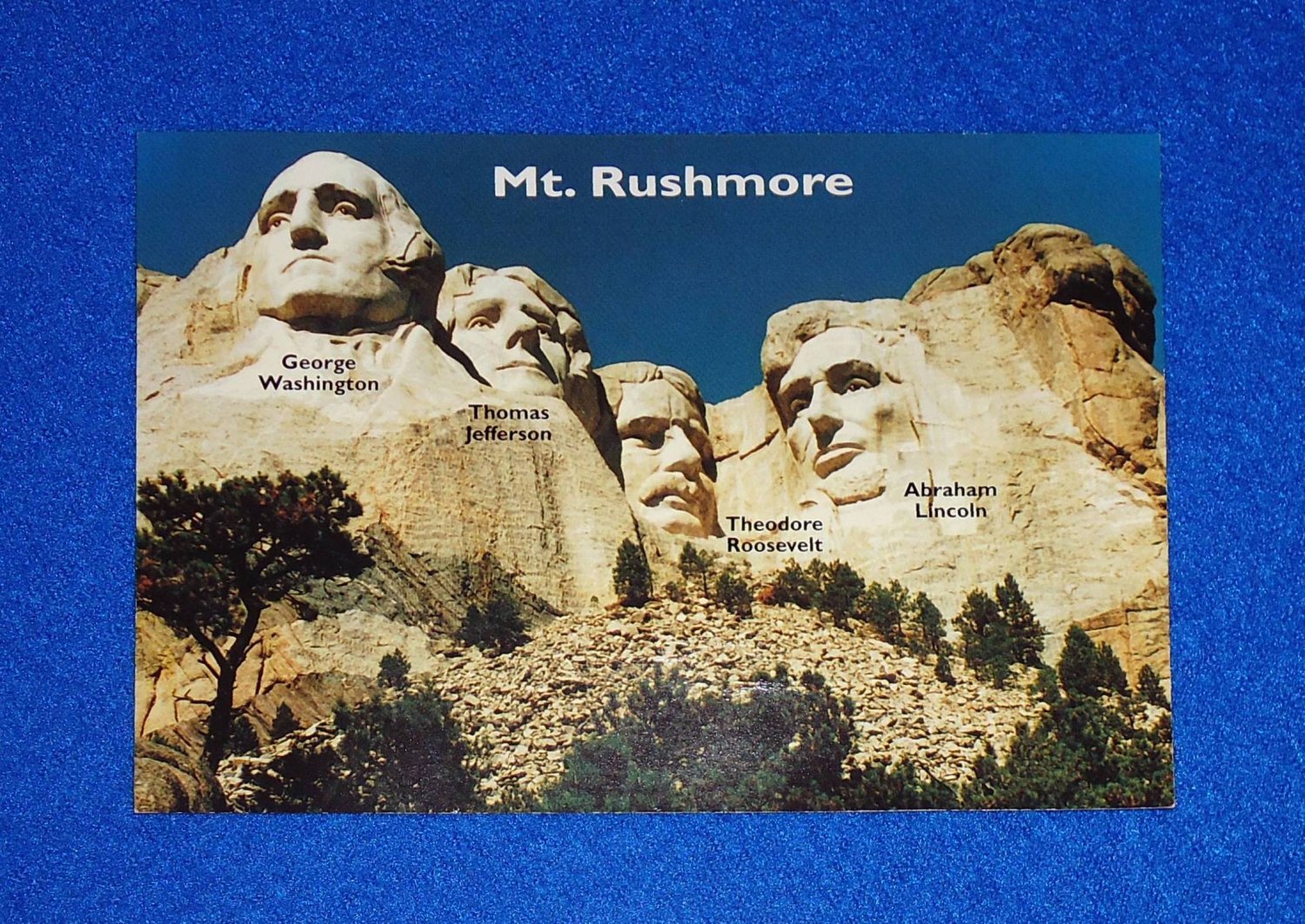 Beautiful Mt Rushmore Postcard Washington Lincoln Jefferson Roosevelt