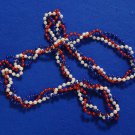 COOL TWISTED RED, WHITE & BLUE AUTHENTIC MARDI GRAS BEAD FOURTH OF JULY OLYMPICS