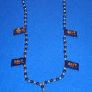 SPECTACULAR STUNNING NAVY AUTHENTIC NEW ORLEANS MARDI GRAS BEAD FLAGS AND SHIP
