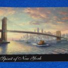 FABULOUS THOMAS KINKADE SPIRIT OF NEW YORK CITY SKYLINE ART CARD BROOKLYN BRIDGE