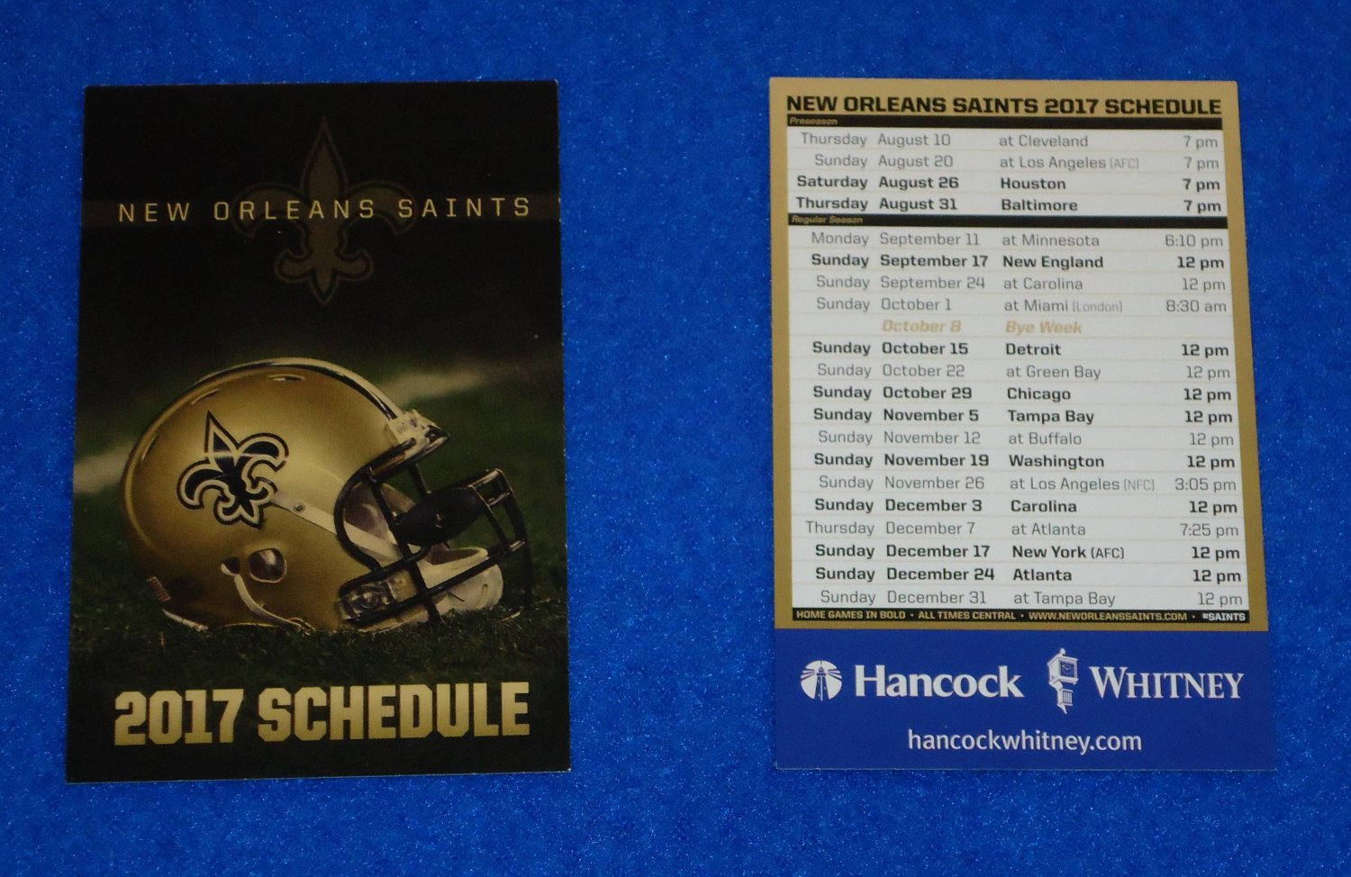 no saints 2017 schedule