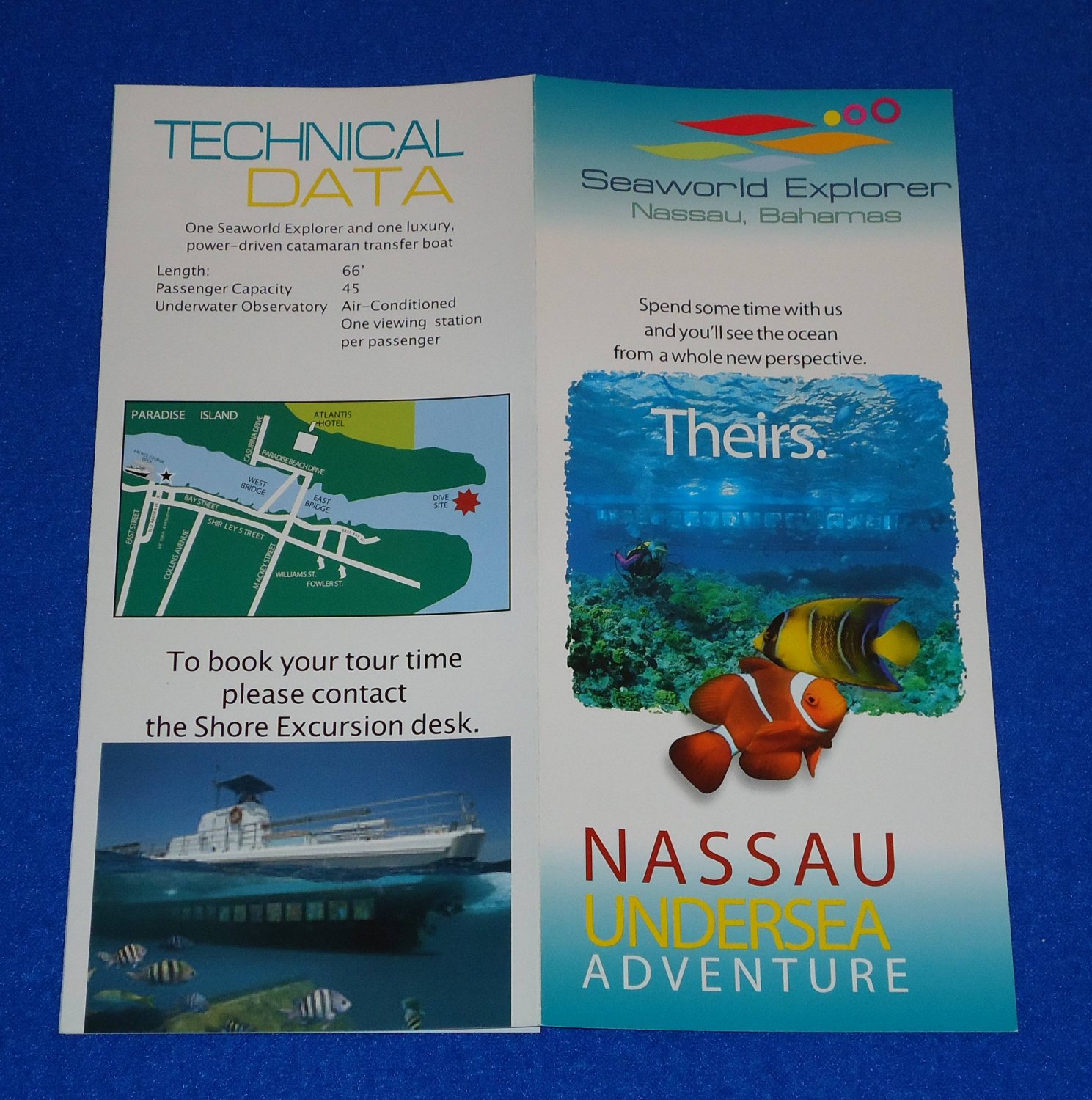 *BRAND NEW* SEAWORLD EXPLORER UNDERSEA ADVENTURE BROCHURE NASSAU BAHAMAS