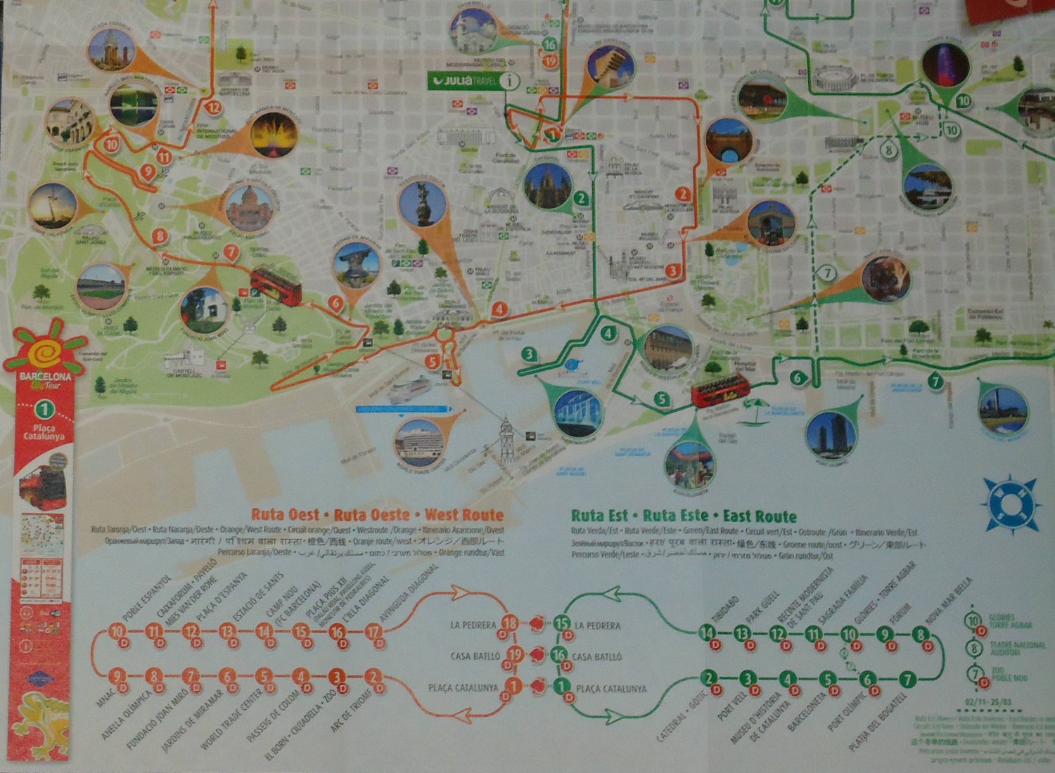 *NEW* BARCELONA SPAIN CITY TOUR HOP ON HOP OFF SIGHTSEEING GRAYLINE MAP ...