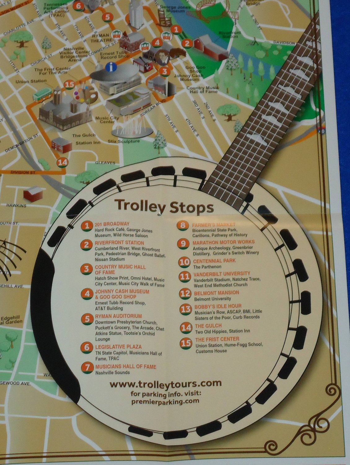 trolley tour nashville map