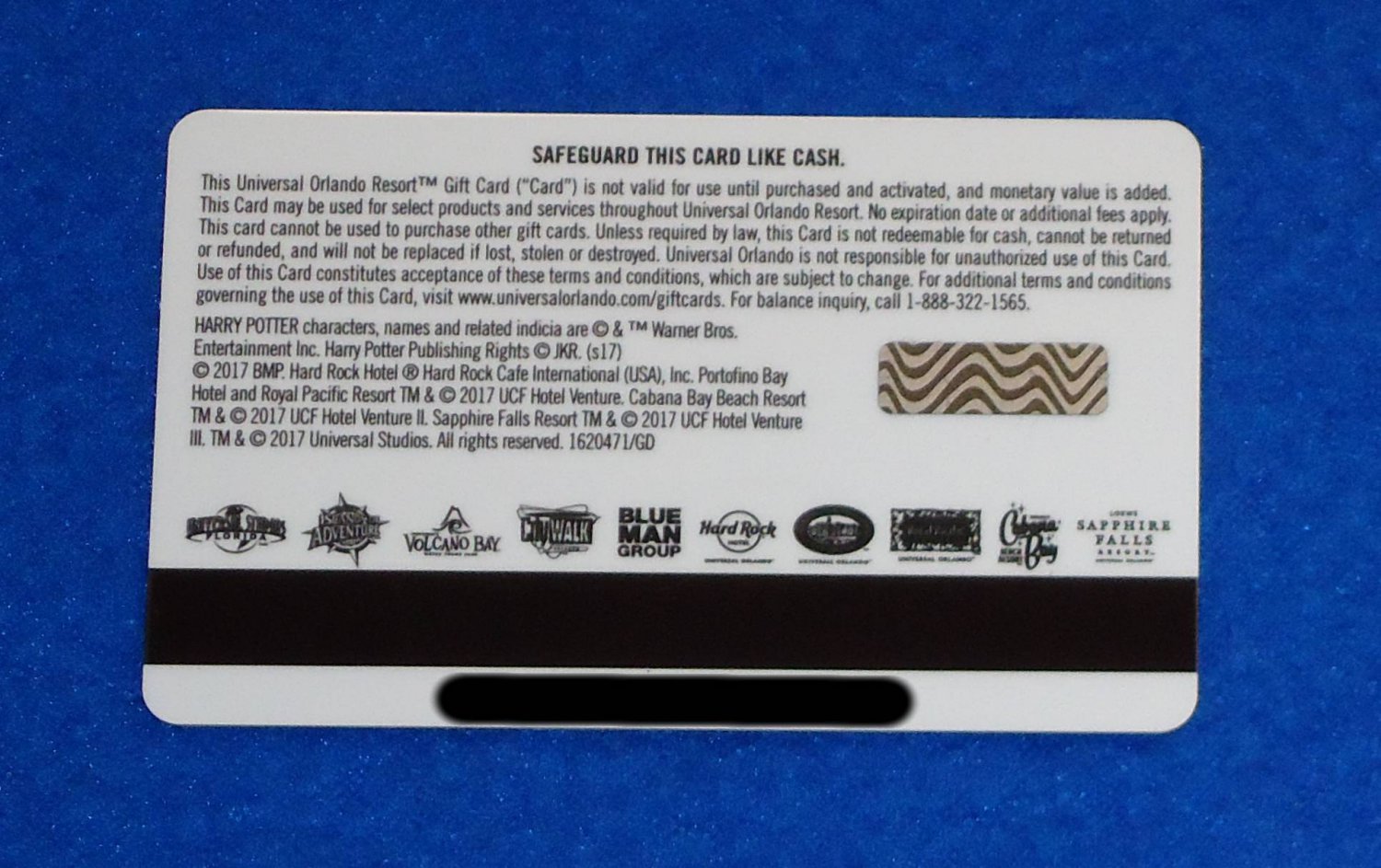 COOL HARRY POTTER UNIVERSAL STUDIOS GIFT CARD SOUVENIR HERMIONE RON