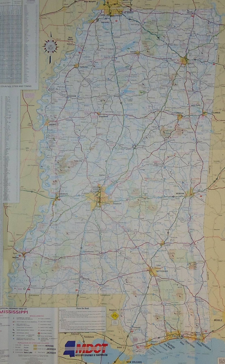 BRAND NEW 2018 MISSISSIPPI OFFICIAL STATE HIGHWAY MAP EXCELLENT 