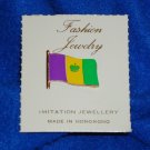 **BRAND NEW** PHENOMENAL NEW ORLEANS MARDI GRAS COLORS CROWN FLAG PIN ACCESSORY