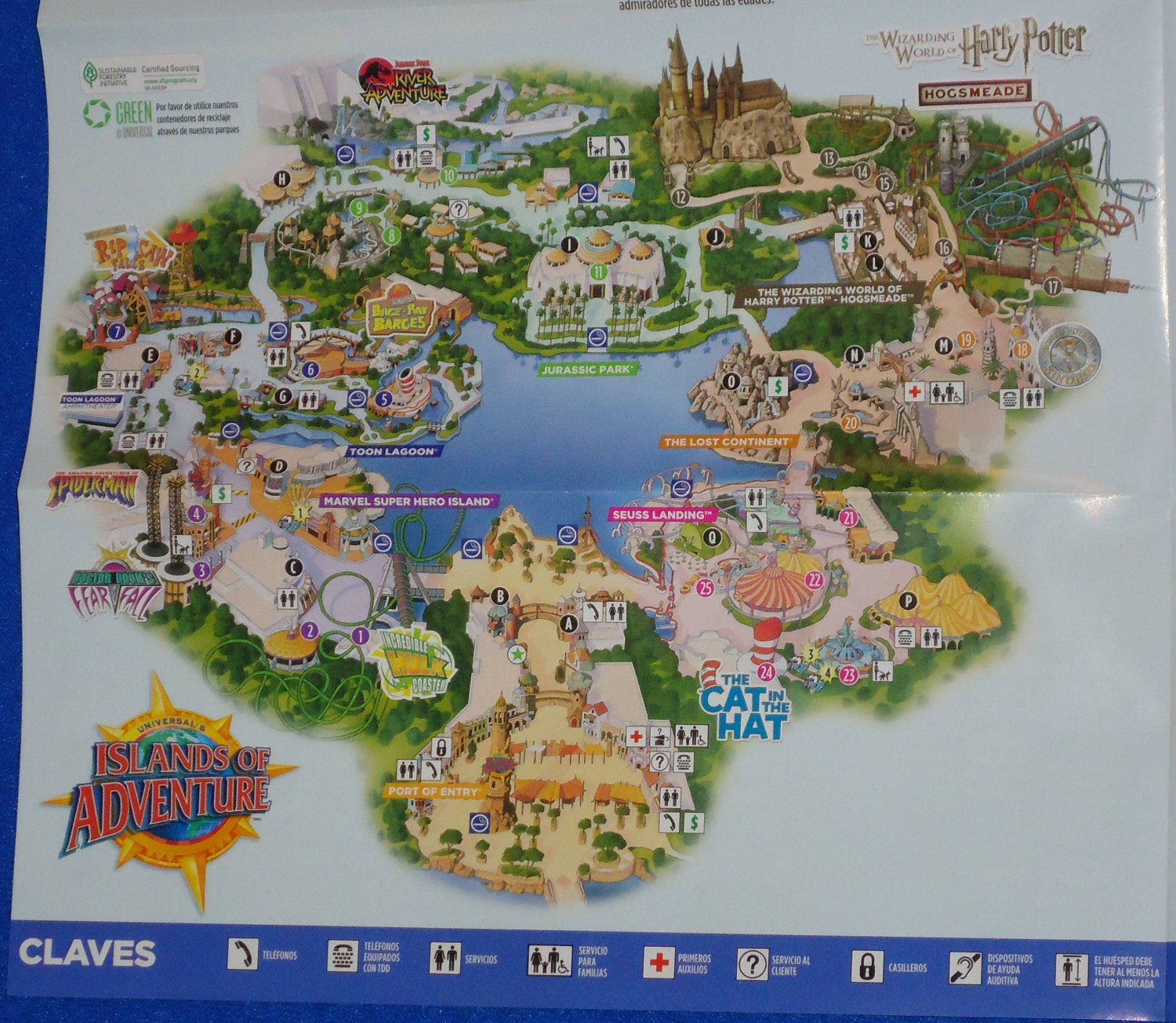 UNIVERSAL STUDIOS ORLANDO PARK MAP HARRY POTTER DIAGON ALLEY HOGSMEADE ...