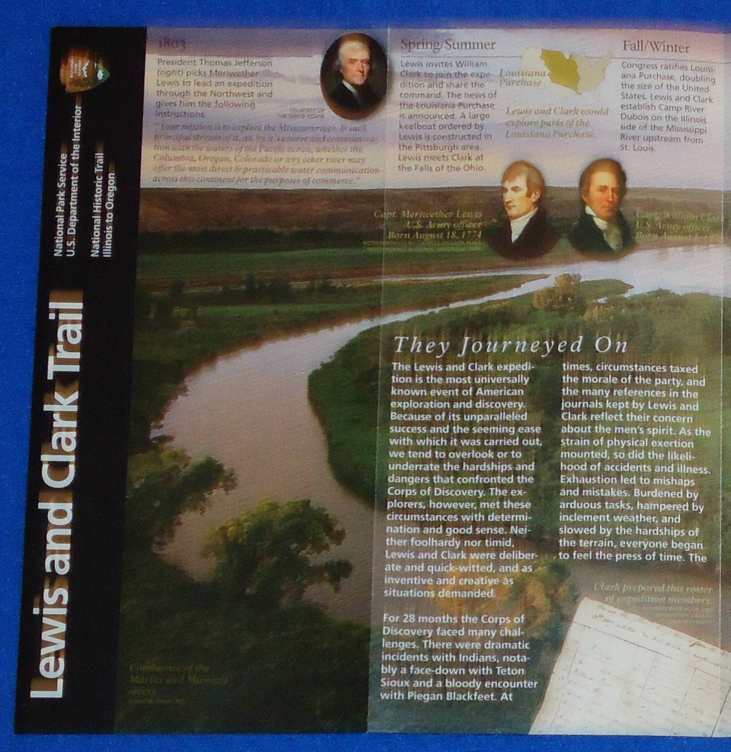 BRAND NEW STUPENDOUS LEWIS AND CLARK TRAIL BROCHURE KEEPSAKE CORPS OF BRAND NEW STUPENDOUS LEWIS AND CLARK TRAIL BROCHURE KEEPSAKE CORPS OF