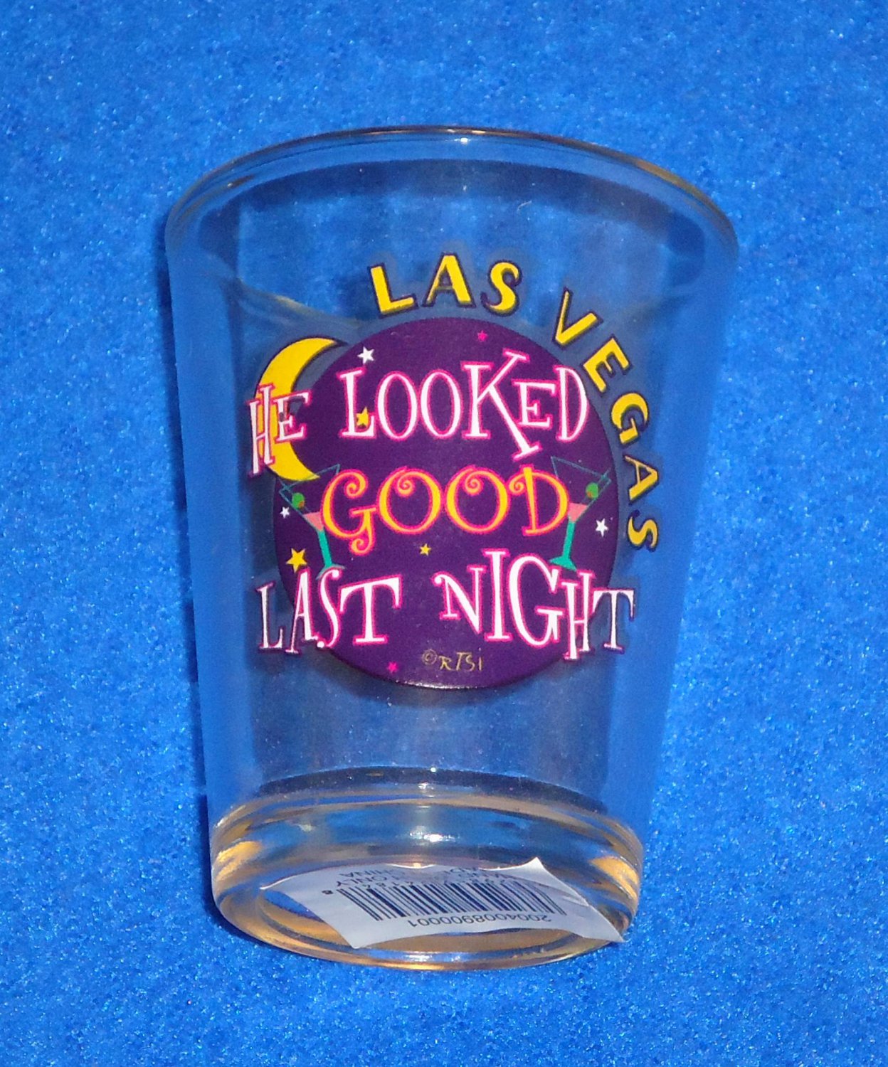 BRAND NEW COOL LAS VEGAS "HE LOOKED GOOD LAST NIGHT" SHOT GLASS NEVADA