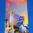 "WALT DISNEY WORLD" FOUR THEME PARKS OF FUN GUIDE MAP MAGIC KINGDOM EPCOT & MORE