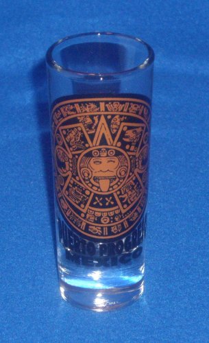 BRAND NEW OUTSTANDING MEXICO PROGRESO MAYAN CALENDAR SHOT GLASS COLLECTOR'S ITEM