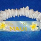 BRAND NEW RADIANT HAWAIIAN MAUI STRETCH BRACELET WHITE FLOWERS WHITE PUKA SHELL BRAND NEW RADIANT HAWAIIAN MAUI STRETCH BRACELET WHITE FLOWERS WHITE PUKA SHELL