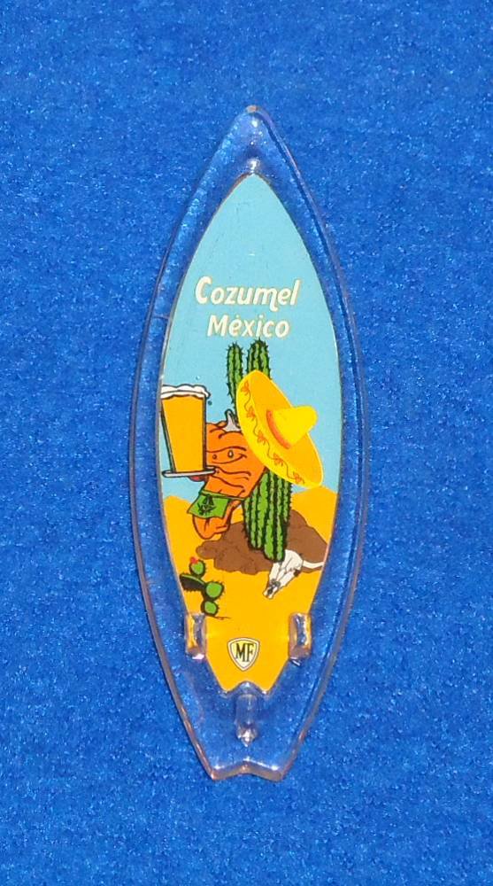 BRAND NEW REMARKABLE MEXICO COZUMEL SURFBOARD SOMBRERO CACTUS MAGNET COLLECTIBLE