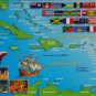 BRAND NEW SUPERB CARIBBEAN ISLANDS GREATER/LESSER ANTILLES NATION FLAGS POSTCARD