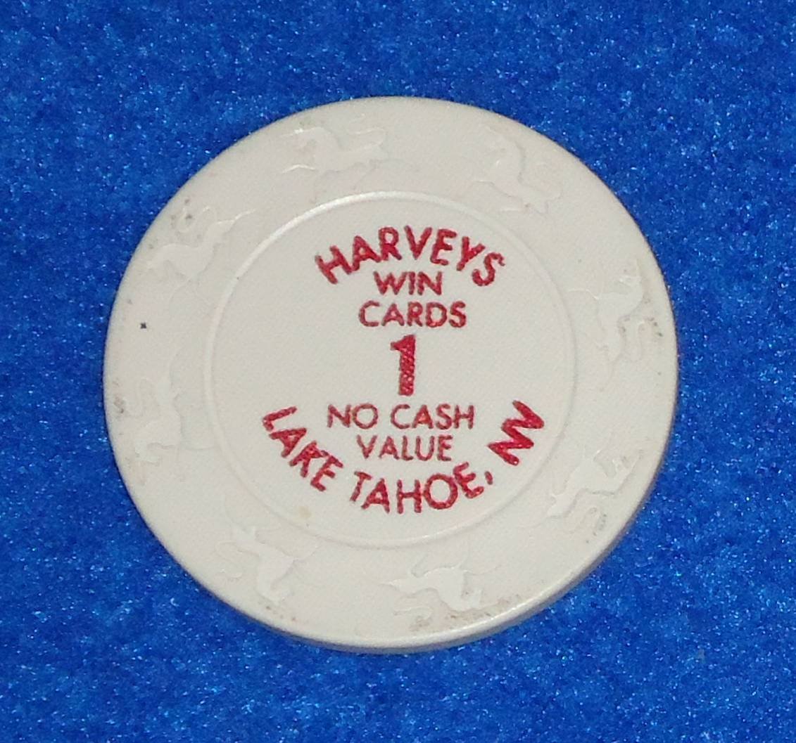 SUPERB UNIQUE USED LAKE TAHOE HARVEY'S RESORT HOTEL CASINO CHIP COLLECTOR'S ITEM