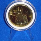 BRAND NEW 50TH ANNIVERSARY WALT DISNEY CASTLE WALT & MICKEY TOKEN W/CASE & STAND